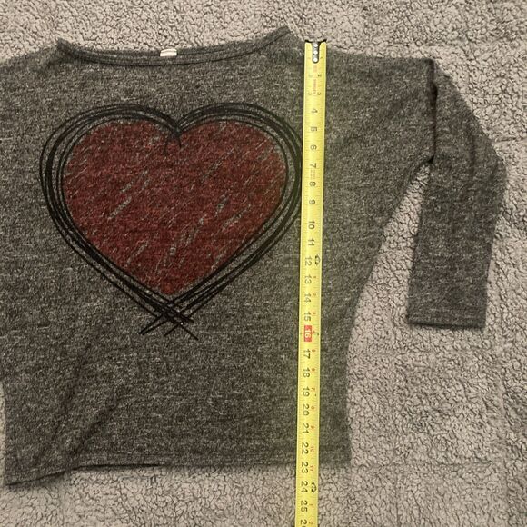 GO Couture Heart Tunic Top MEDIUM Boatneck Dolman USA - Picture 7 of 8